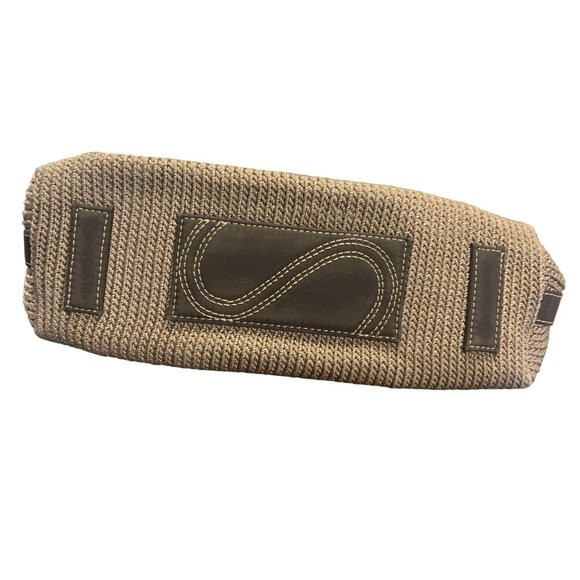 The Sak Crochet Woven Shoulder Hand Bag In Brown Tan With Leather Accents - Picture 5 of 9